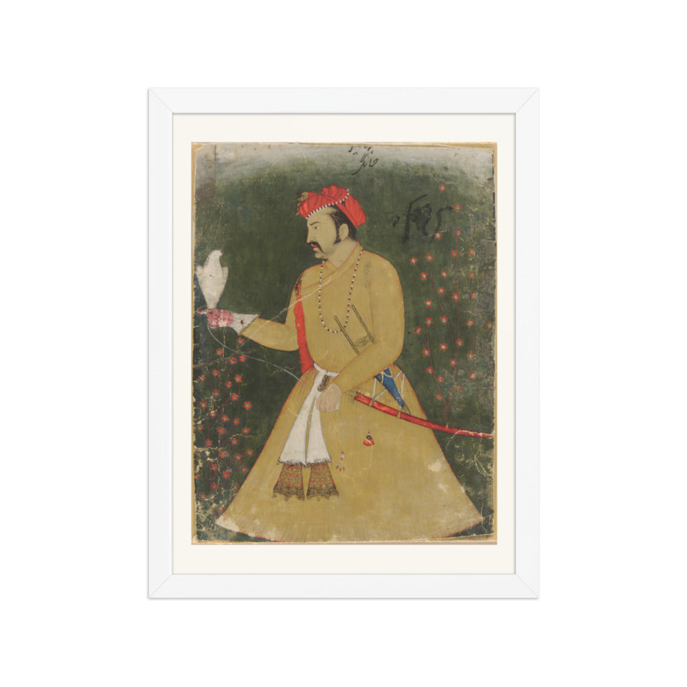 Portrait of Jahangir with a Falcon — Restored Mughal Wall Art — view 6