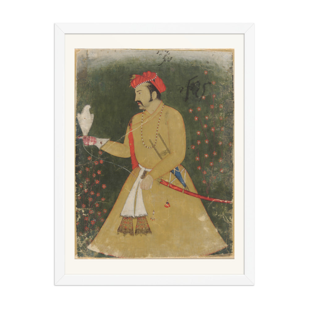 Portrait of Jahangir with a Falcon — Restored Mughal Wall Art — view 5
