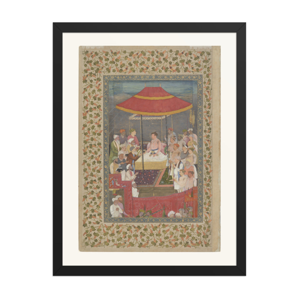 Jahangir Presents a Book to a Shaykh — Restored Mughal Wall Art — view 1