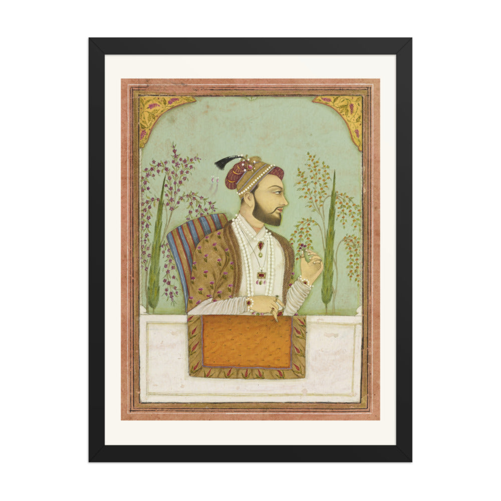 A Mughal Nobleman — Restored Mughal Wall Art — view 1
