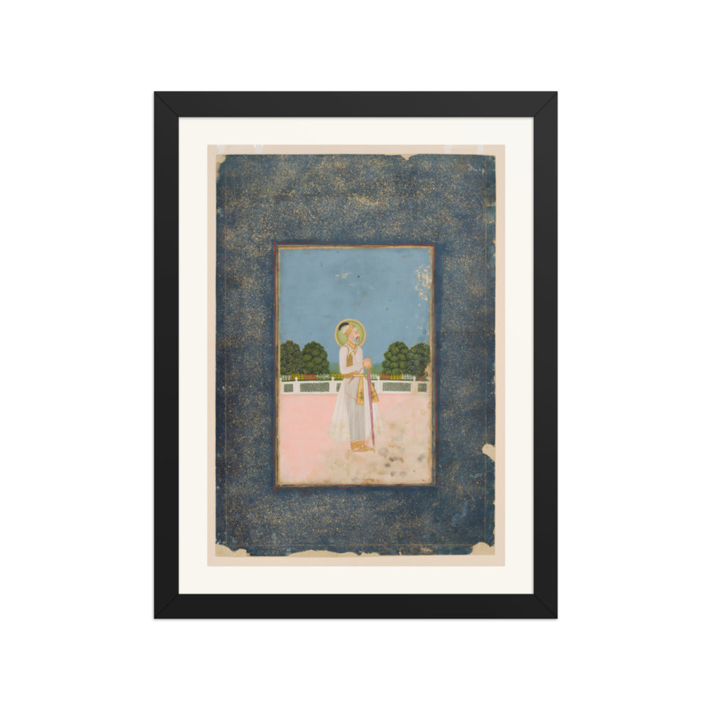 A Mughal Emperor Enthroned — Restored Mughal Wall Art — view 2