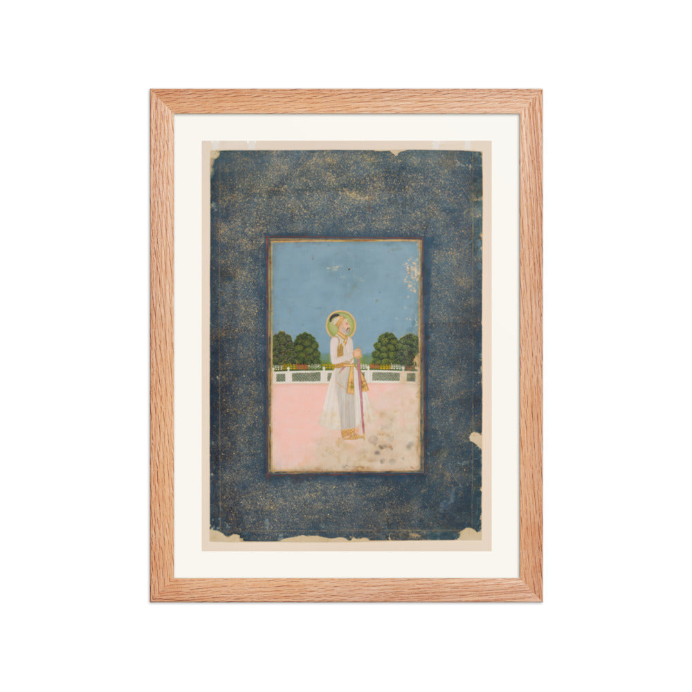 A Mughal Emperor Enthroned — Restored Mughal Wall Art — view 4