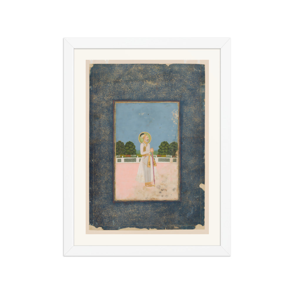 A Mughal Emperor Enthroned — Restored Mughal Wall Art — view 6