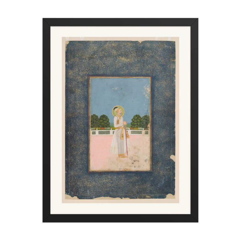 A Mughal Emperor Enthroned — Restored Mughal Wall Art
