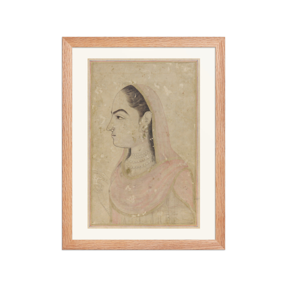 Nur Jahan in Profile — Restored Mughal Wall Art — view 4