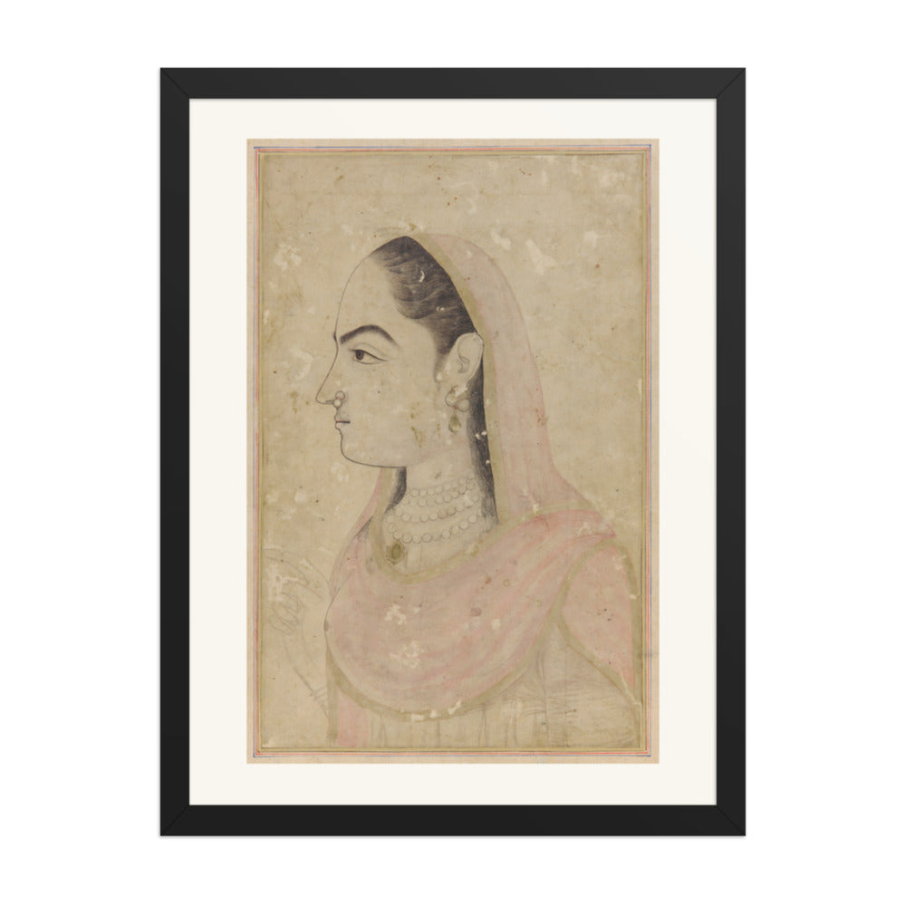 Nur Jahan in Profile — Restored Mughal Wall Art — view 1
