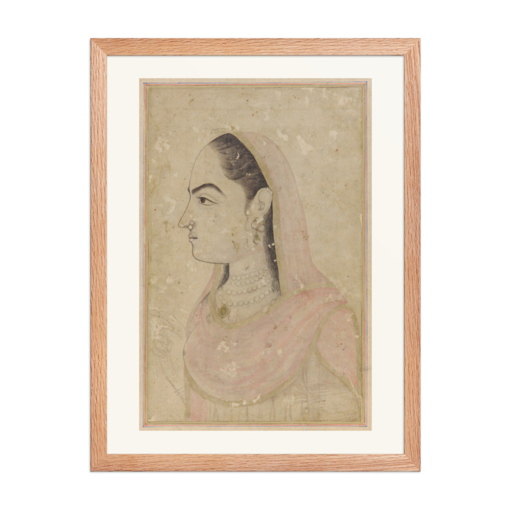 Nur Jahan in Profile — Restored Mughal Wall Art — view 3