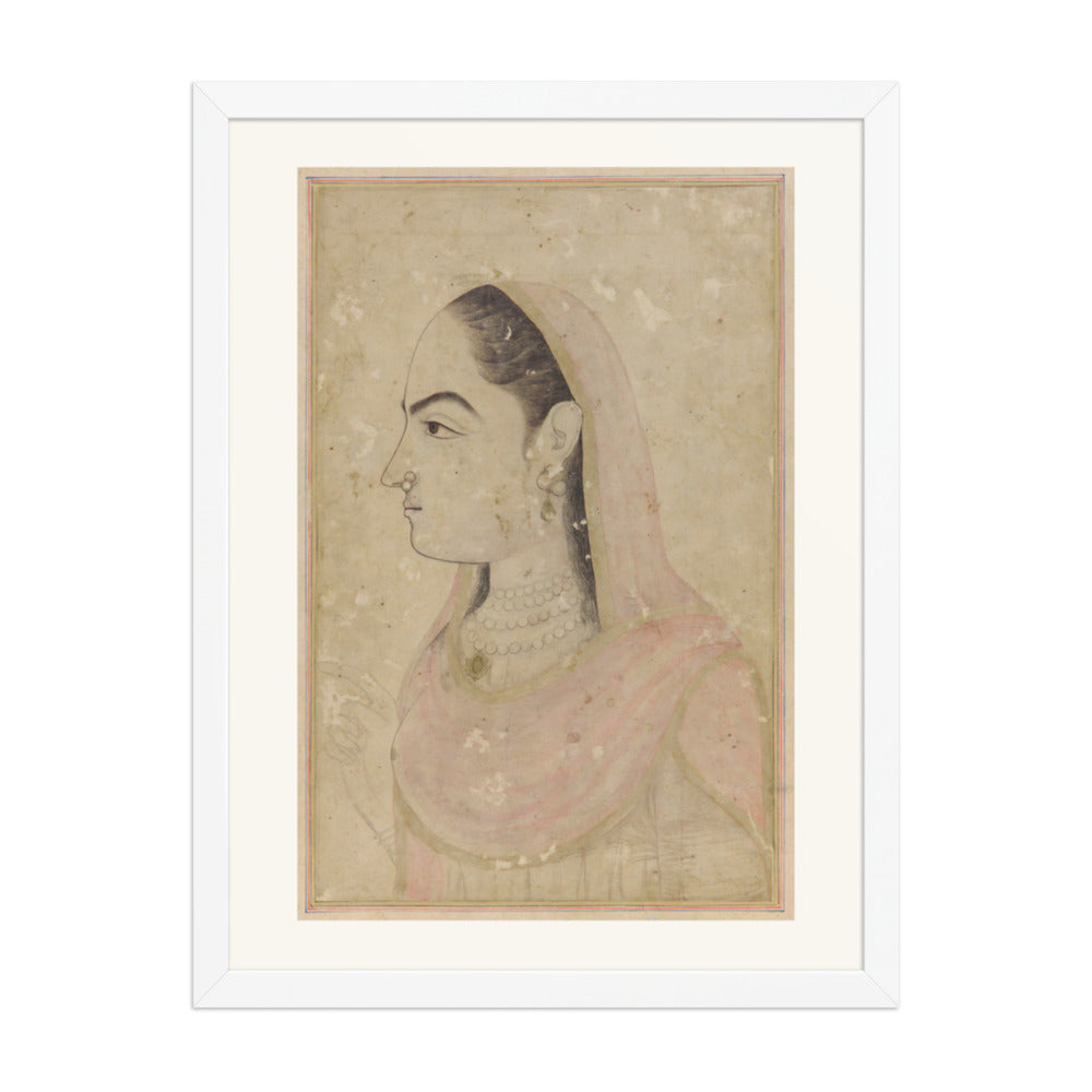 Nur Jahan in Profile — Restored Mughal Wall Art — view 5