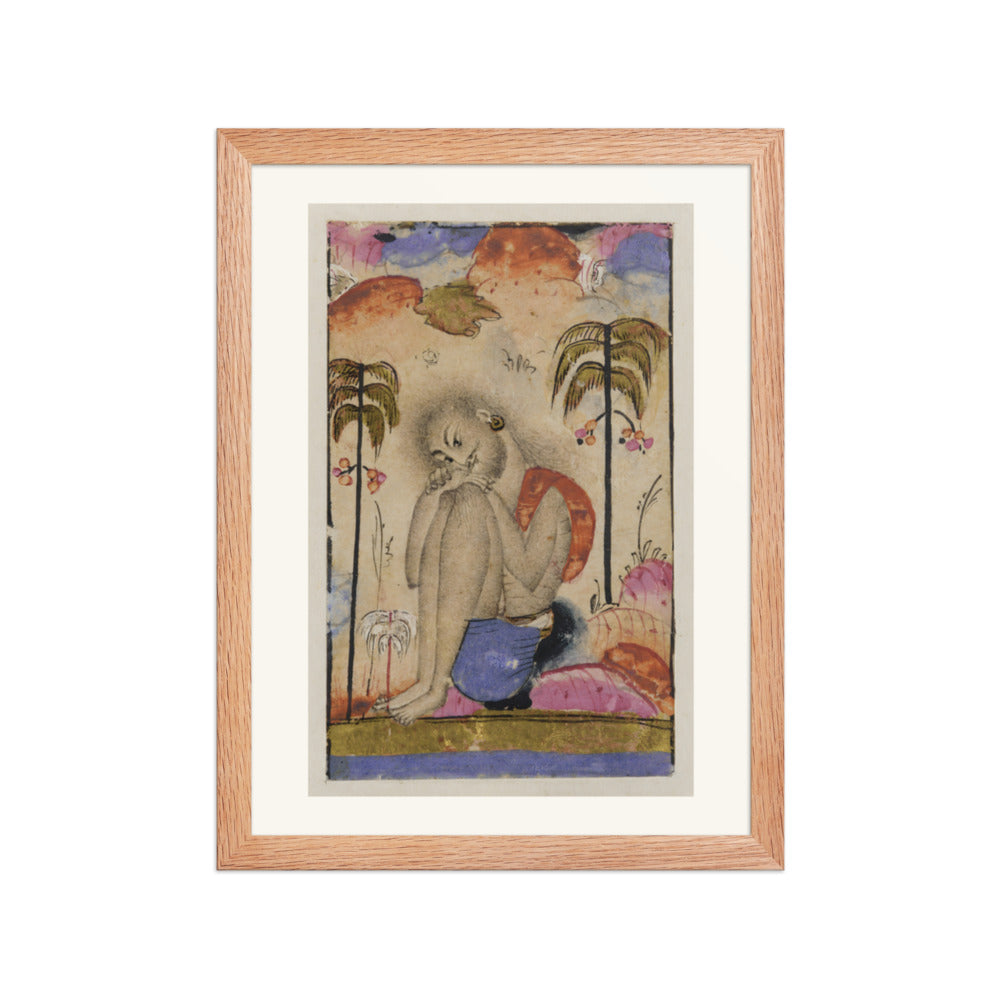 An Ascetic Beneath a Tree — Restored Indian Court Wall Art — view 4