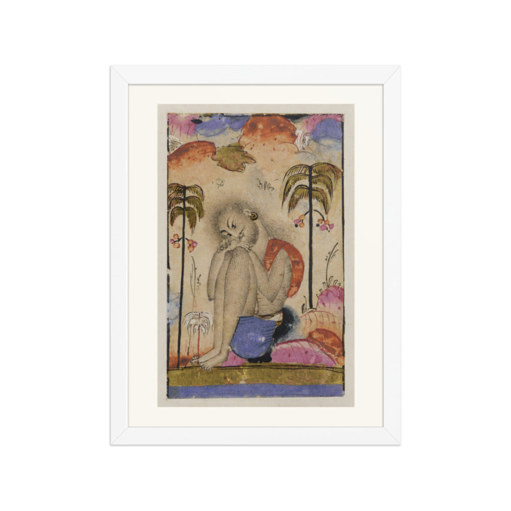 An Ascetic Beneath a Tree — Restored Indian Court Wall Art — view 6