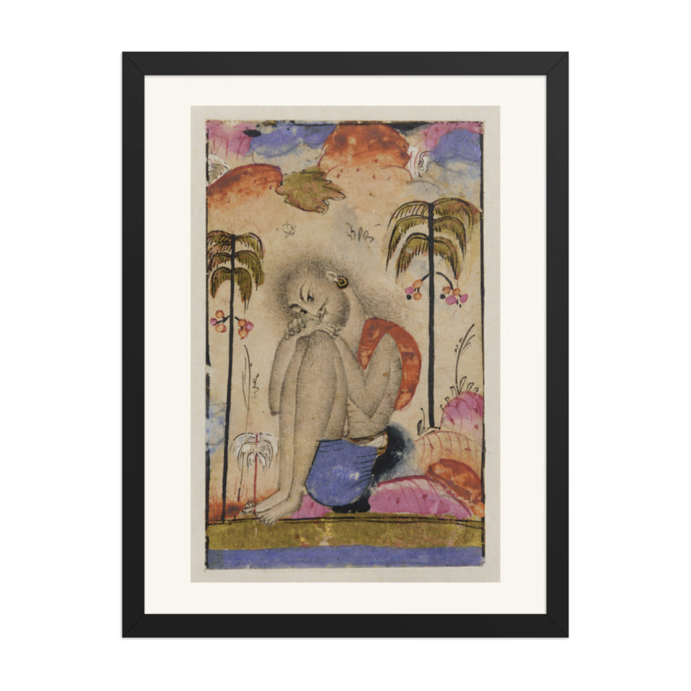 An Ascetic Beneath a Tree — Restored Indian Court Wall Art — view 1