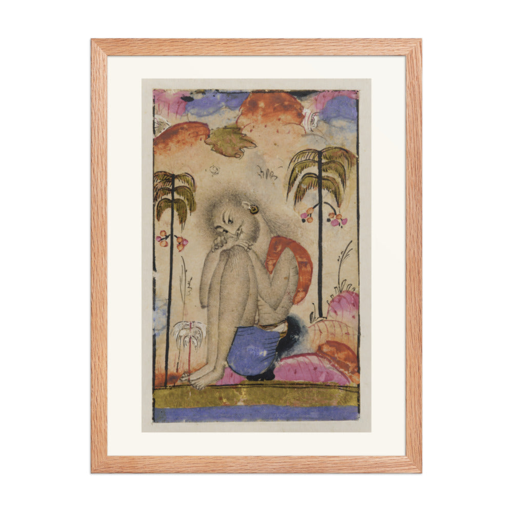 An Ascetic Beneath a Tree — Restored Indian Court Wall Art — view 3