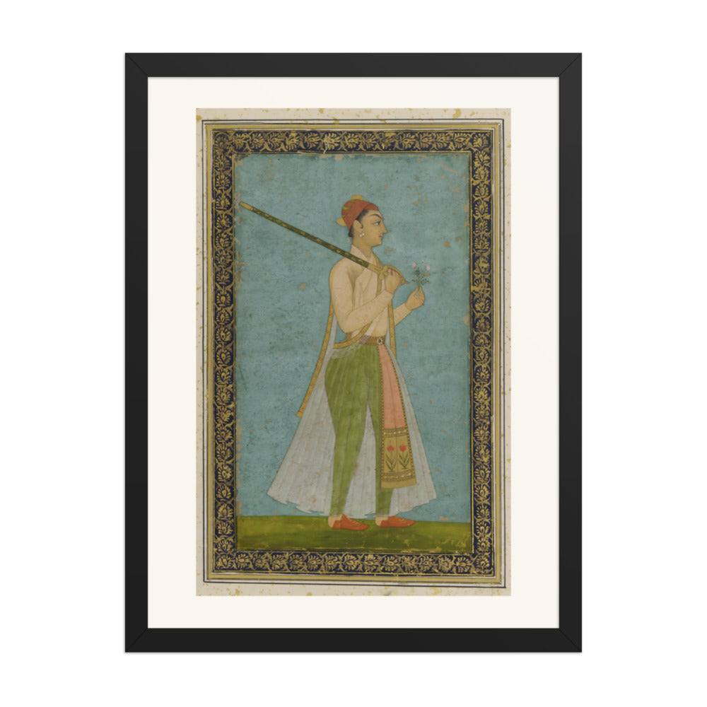 Portrait of a Young Prince — Restored Mughal Wall Art — view 1