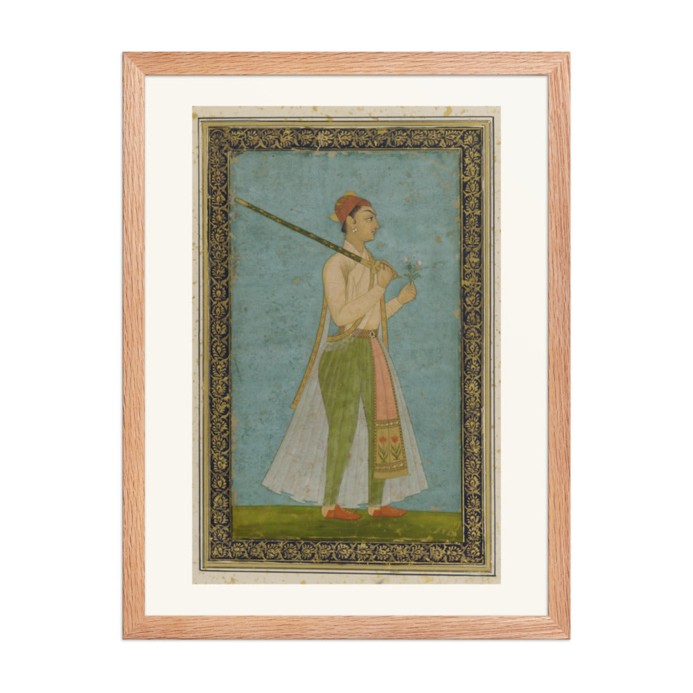 Portrait of a Young Prince — Restored Mughal Wall Art — view 3