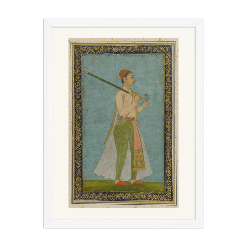 Portrait of a Young Prince — Restored Mughal Wall Art — view 5