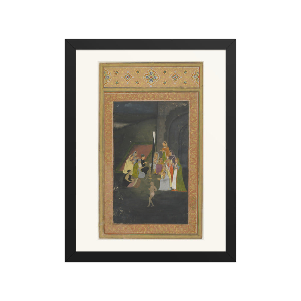 A Nocturnal Visit to a Sufi — Restored Mughal Wall Art — view 2