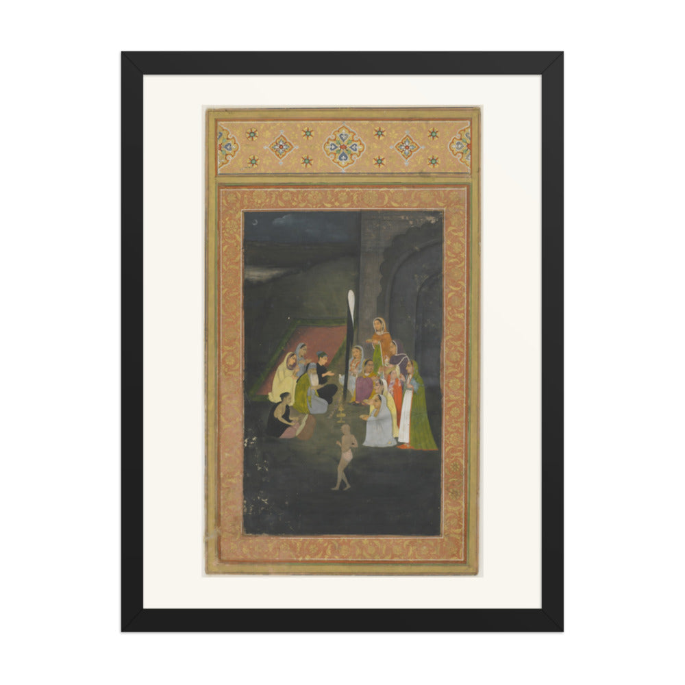 A Nocturnal Visit to a Sufi — Restored Mughal Wall Art — view 1