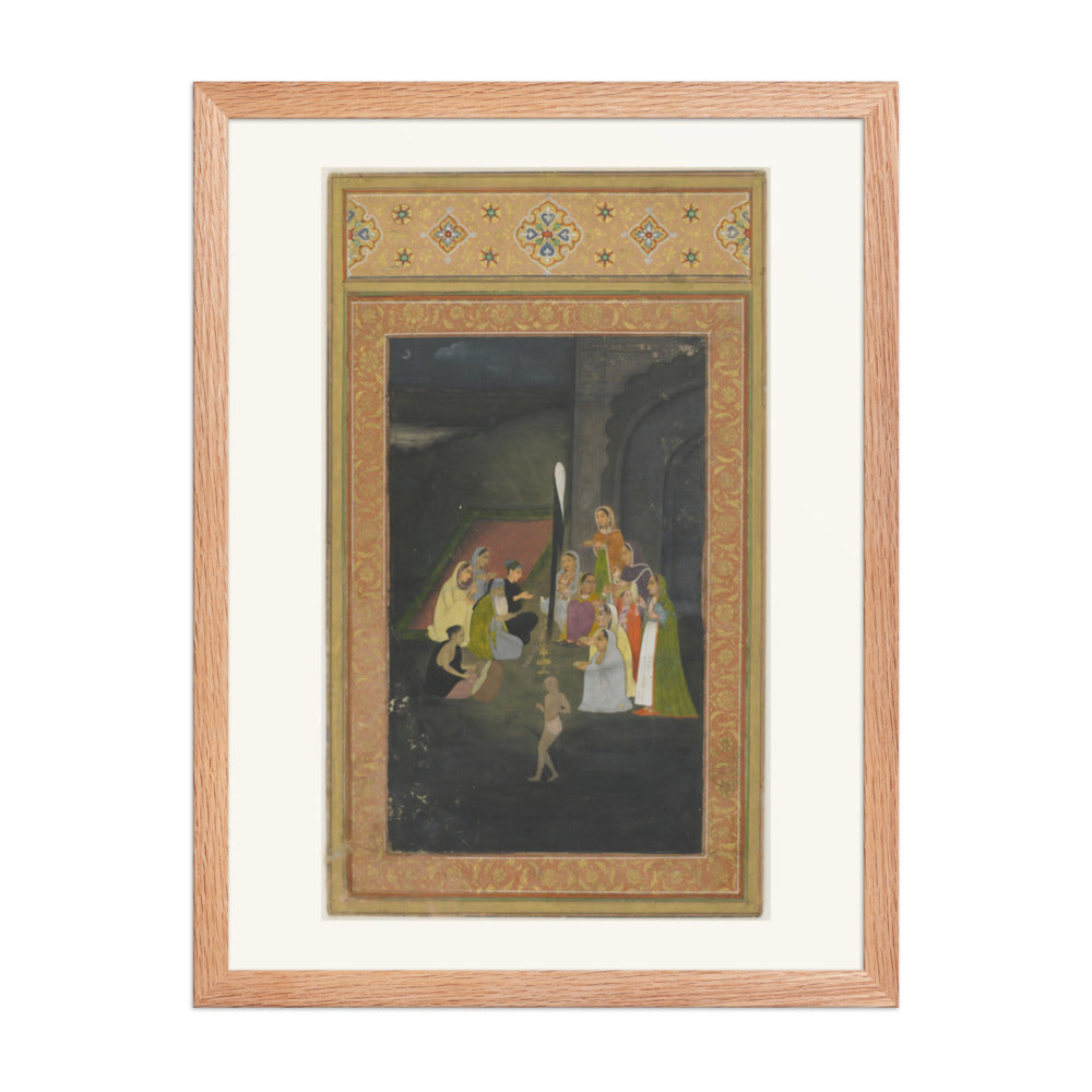 A Nocturnal Visit to a Sufi — Restored Mughal Wall Art — view 3