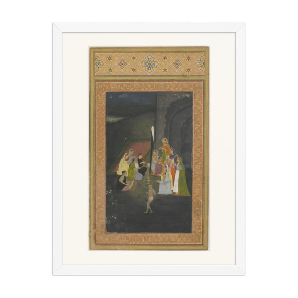 A Nocturnal Visit to a Sufi — Restored Mughal Wall Art — view 5