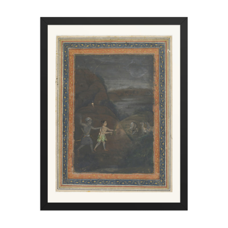 Bhils Hunting Deer by Night — Restored Indian Court Wall Art