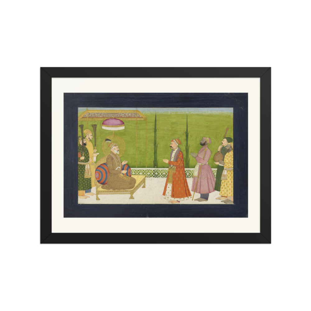 The Poet Sundar Das before the Emperor — Restored Mughal Wall Art — view 2