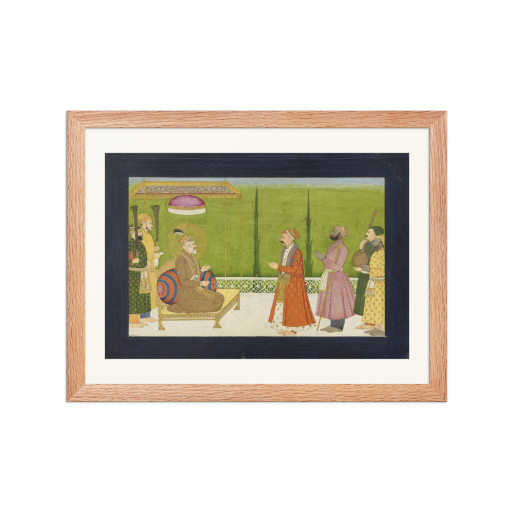 The Poet Sundar Das before the Emperor — Restored Mughal Wall Art — view 4