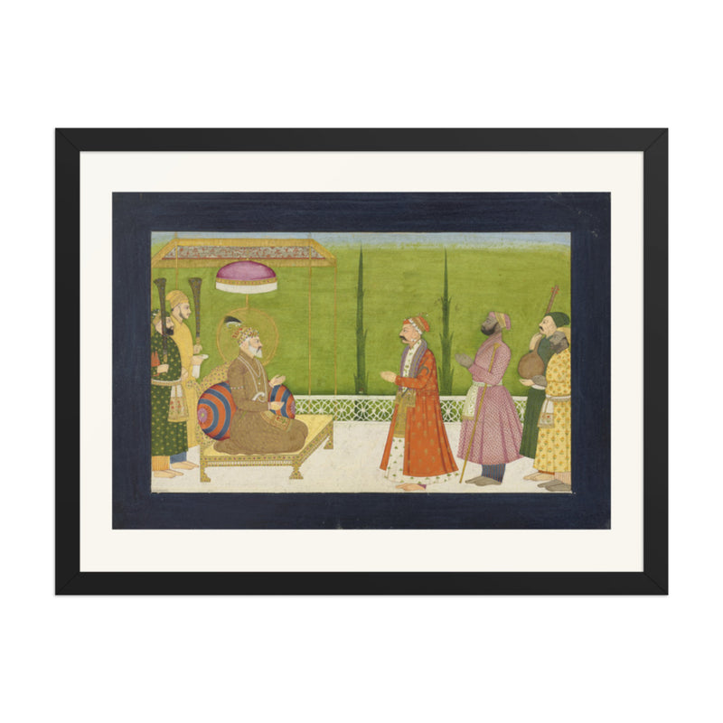 The Poet Sundar Das before the Emperor — Restored Mughal Wall Art