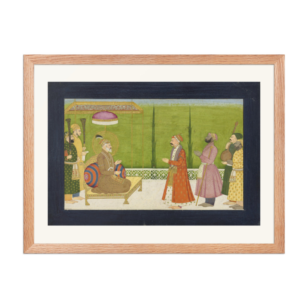 The Poet Sundar Das before the Emperor — Restored Mughal Wall Art — view 3
