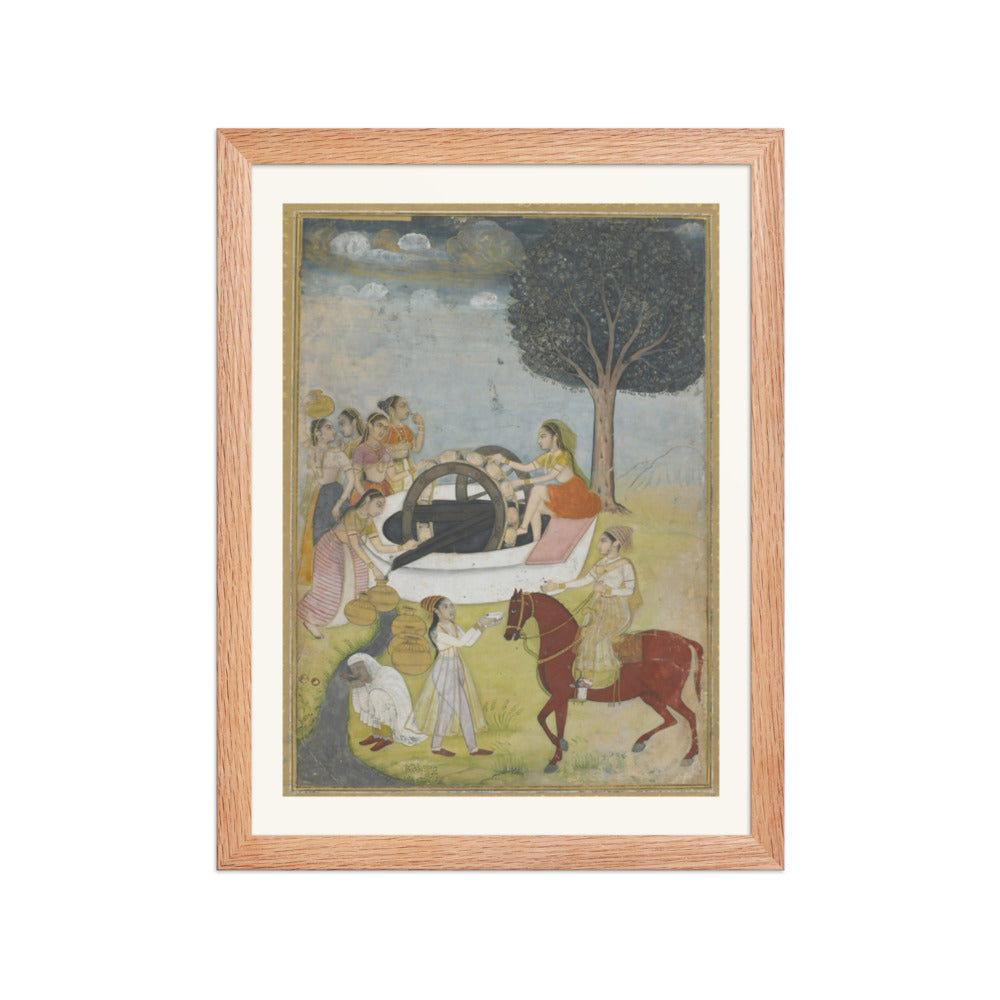 Women at a Well — Restored Indian Court Wall Art — view 4