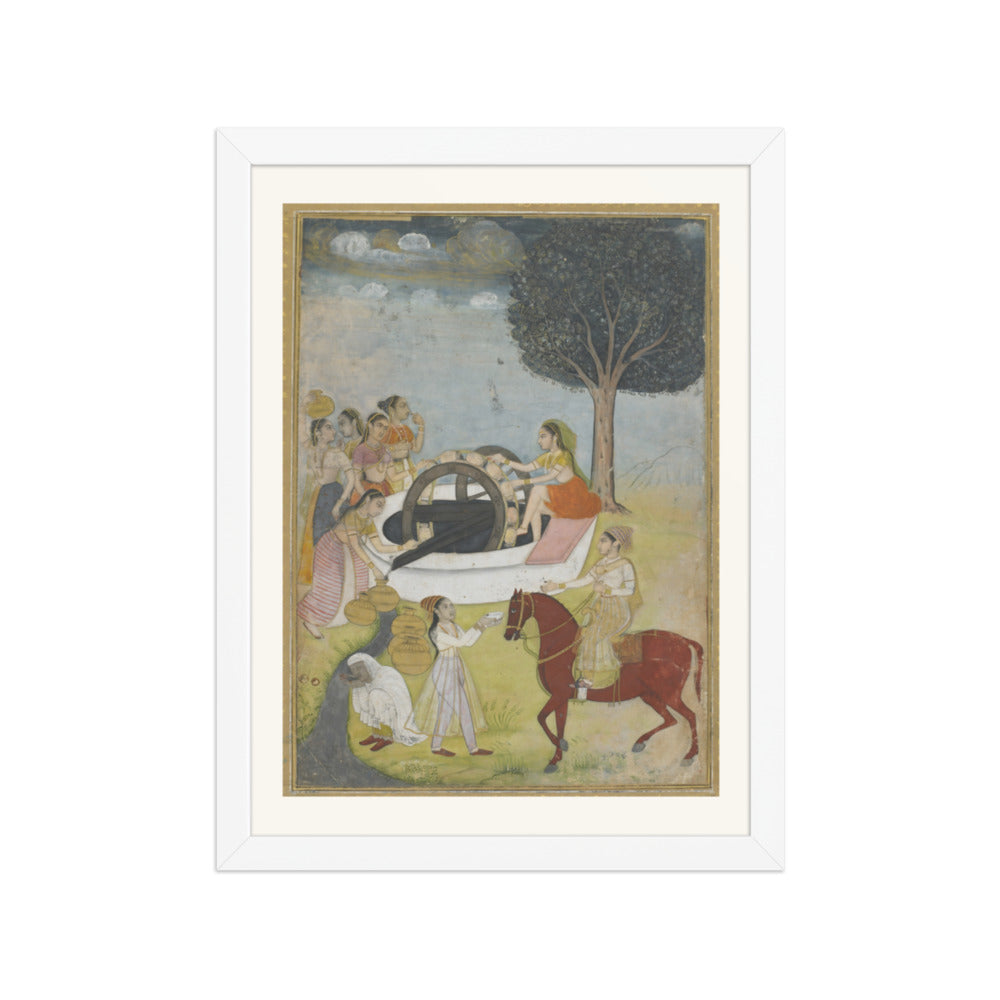 Women at a Well — Restored Indian Court Wall Art — view 6