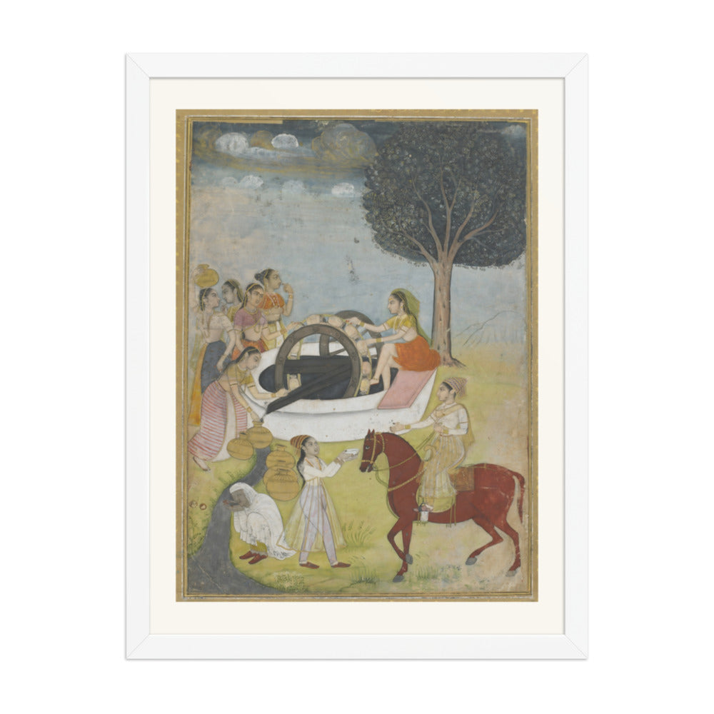 Women at a Well — Restored Indian Court Wall Art — view 5