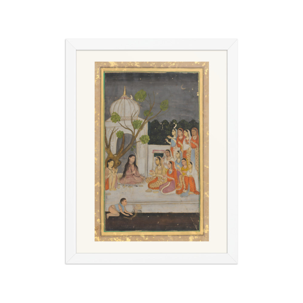 A Night Gathering on the Terrace — Restored Mughal Wall Art — view 6