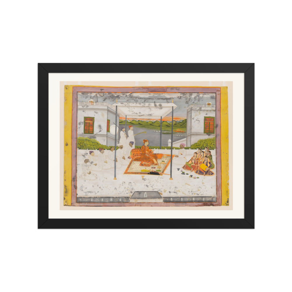 A Prince Holds Audience — Restored Mughal Wall Art — view 2