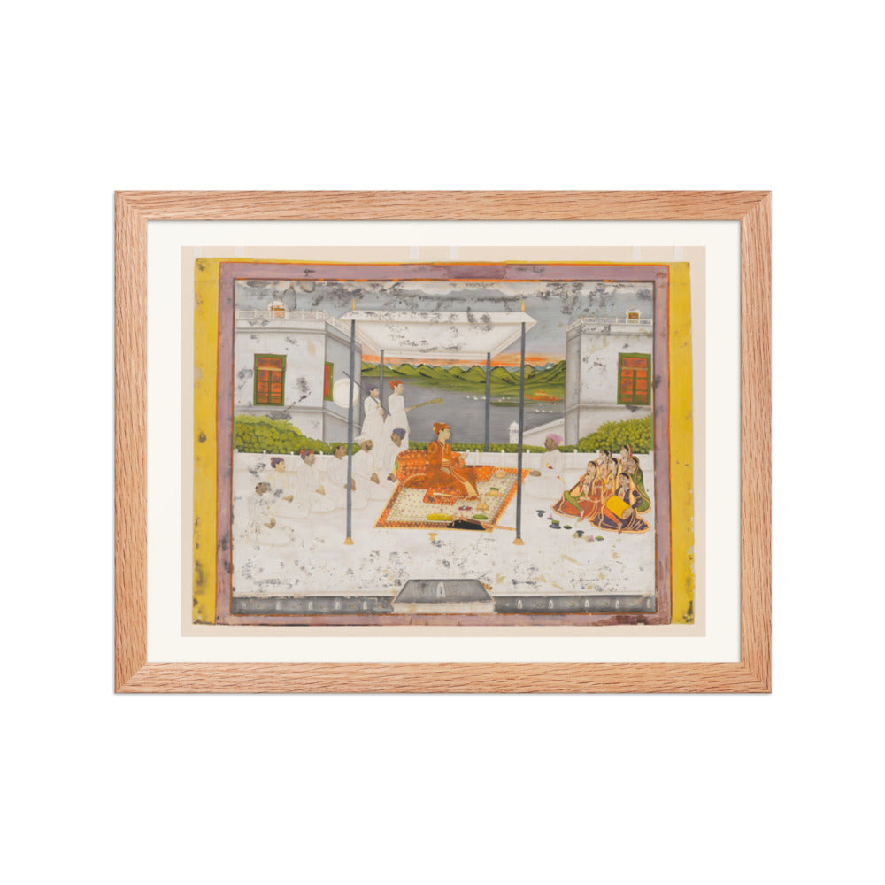 A Prince Holds Audience — Restored Mughal Wall Art — view 4