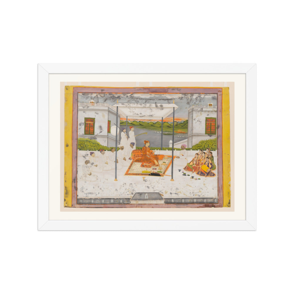 A Prince Holds Audience — Restored Mughal Wall Art — view 6
