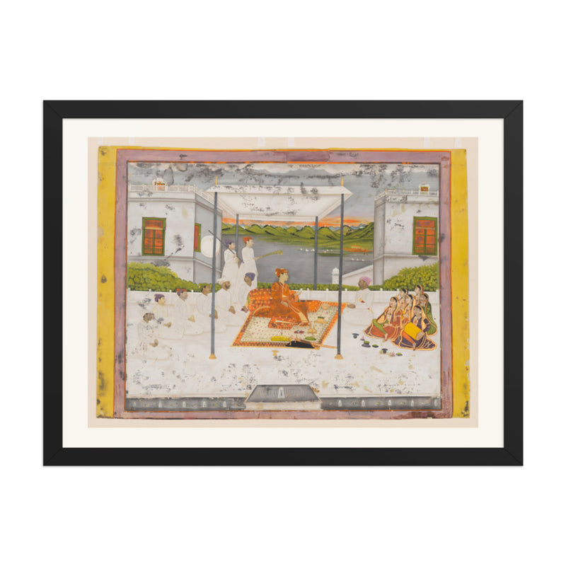 A Prince Holds Audience — Restored Mughal Wall Art