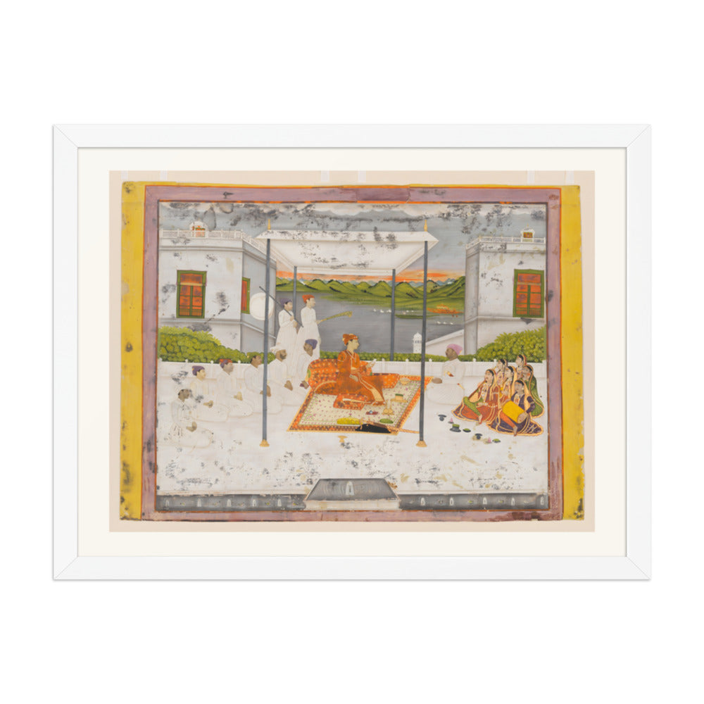 A Prince Holds Audience — Restored Mughal Wall Art — view 5