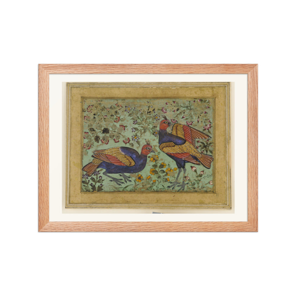 Two Pheasants — Restored Mughal Wall Art — view 4