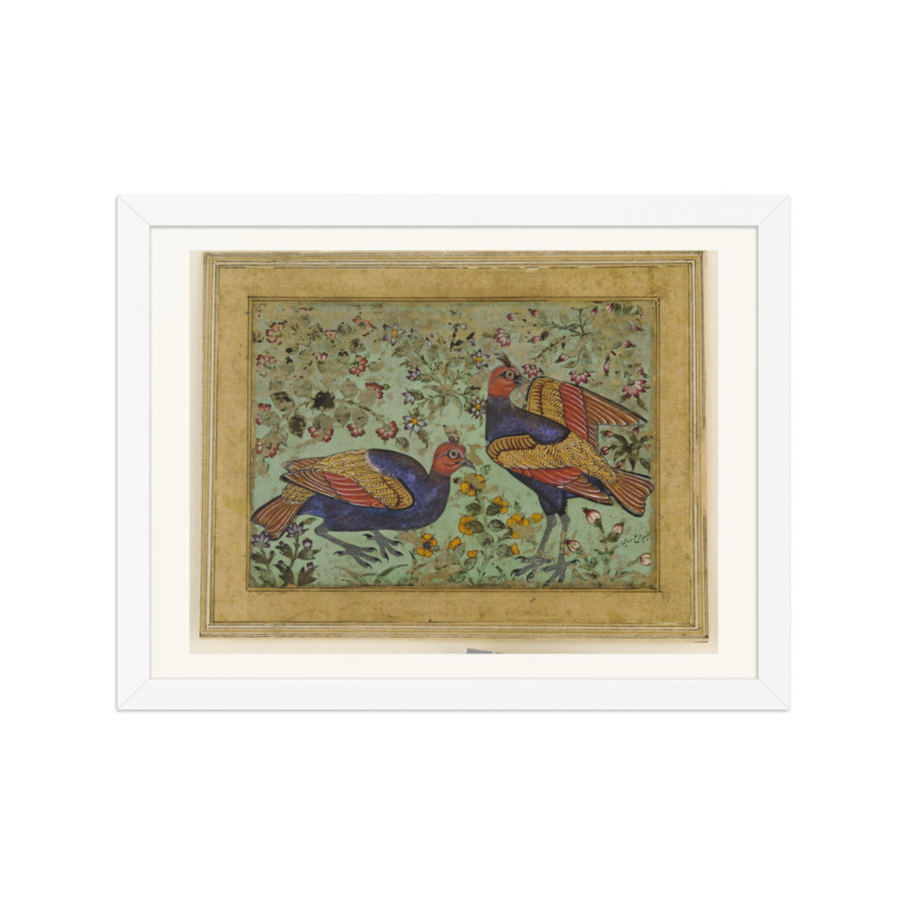 Two Pheasants — Restored Mughal Wall Art — view 6