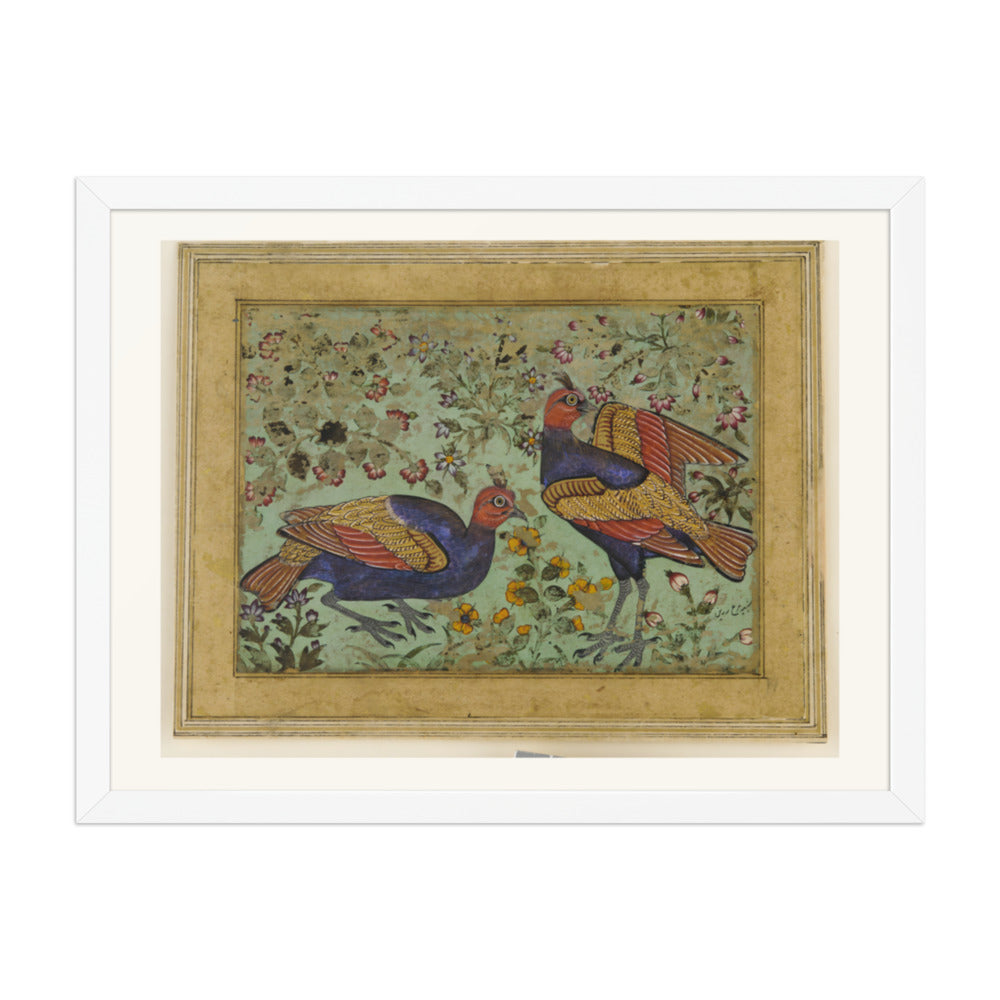 Two Pheasants — Restored Mughal Wall Art — view 5