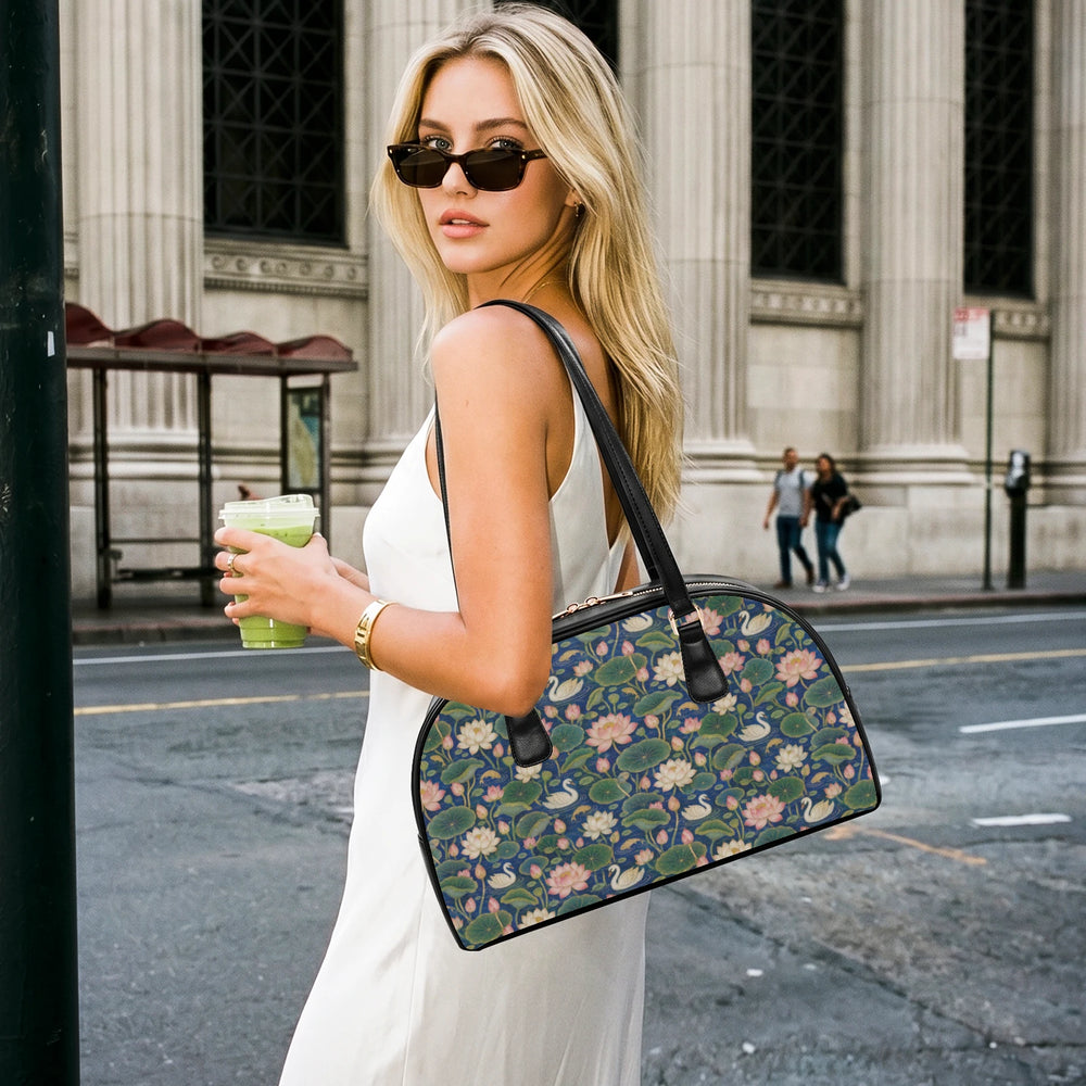 Kamal Talai — Lotus Pond Navy Arch-Top Handbag — view 5