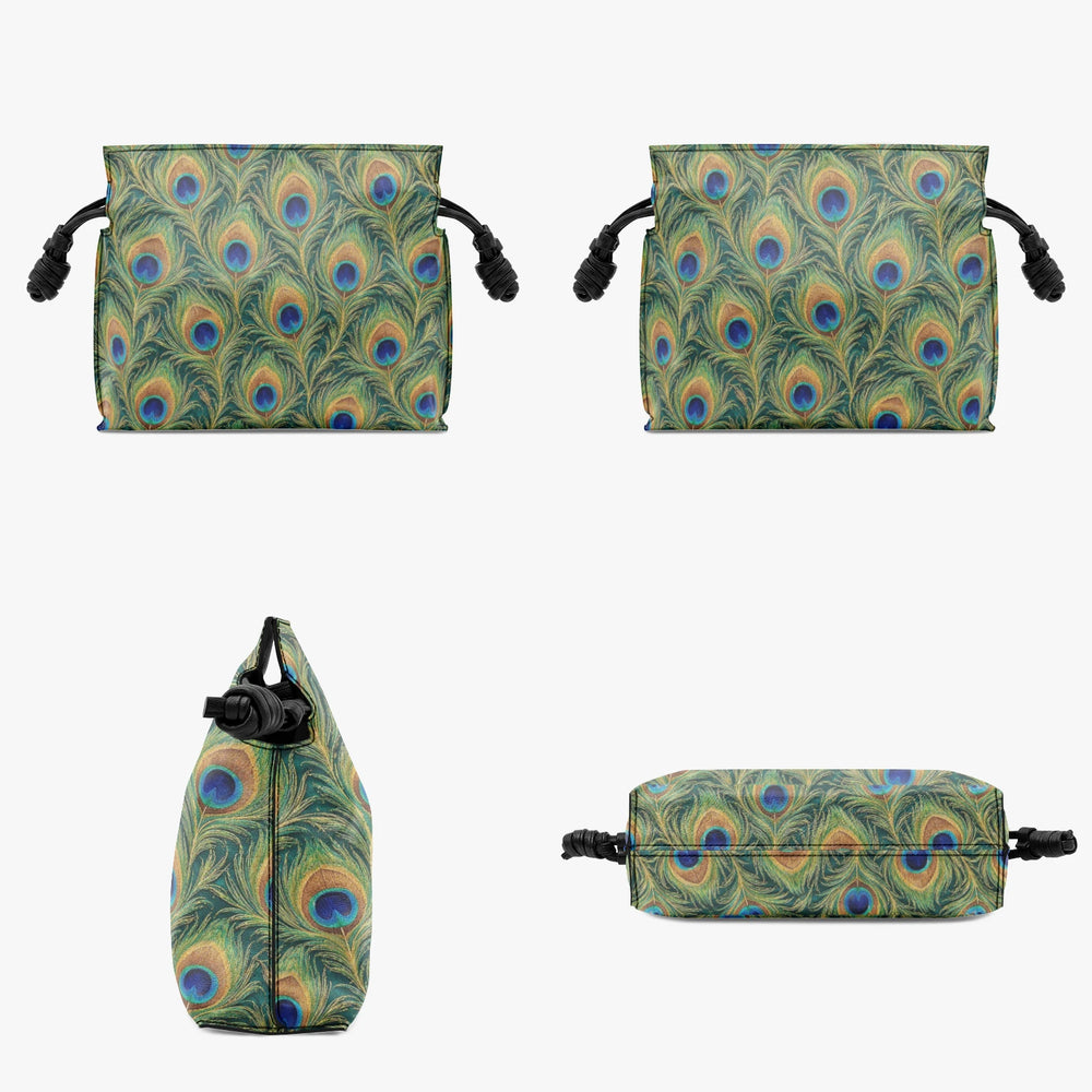 Mor Feather — Peacock Green Drawstring Pouch Bag — view 4