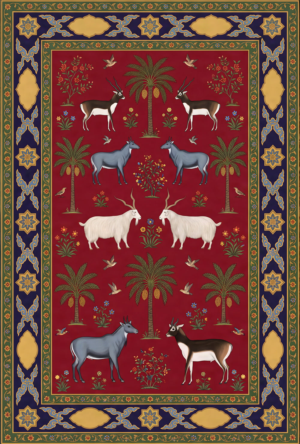 Lahore Menagerie — Mughal Animal Carpet Area Rug — view 3