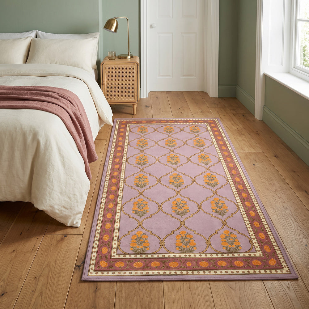 Genda Jaal — Marigold Lattice Mughal Area Rug — view 2