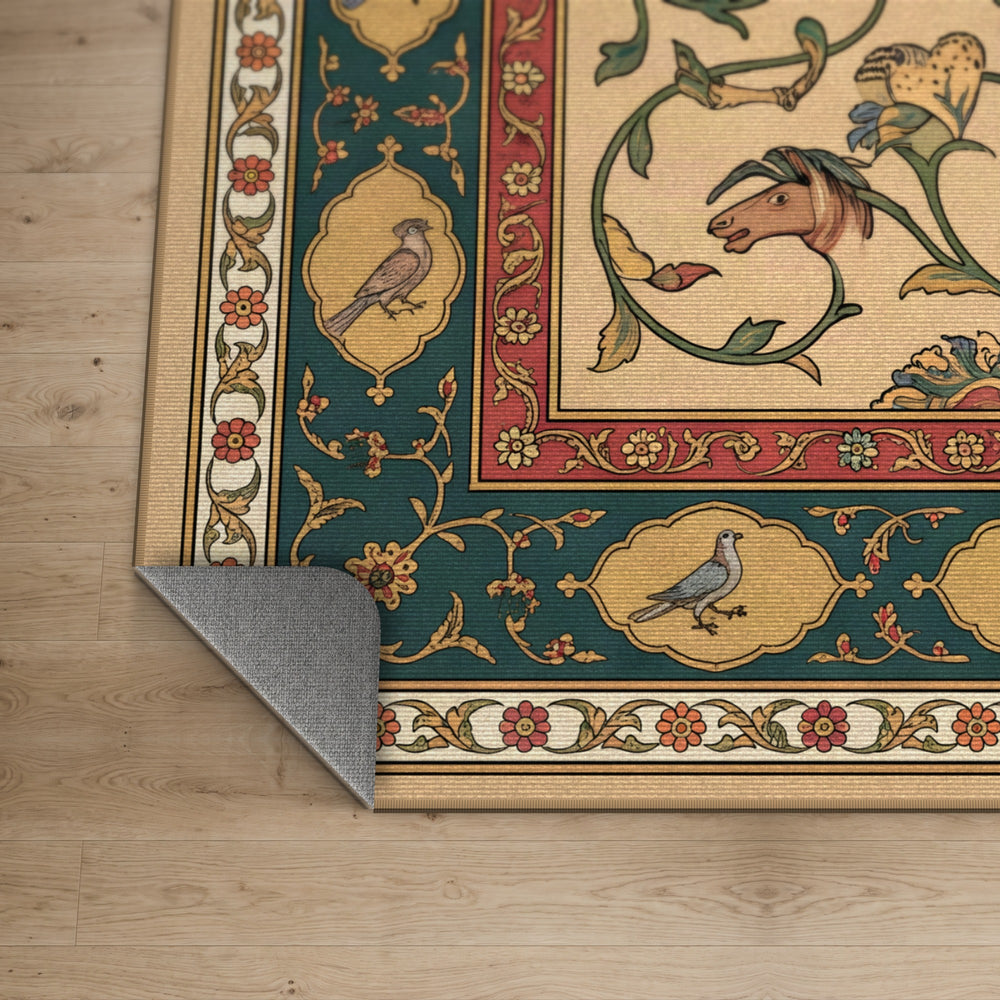 Waq-Waq — Mughal Animal Scroll Area Rug — view 5