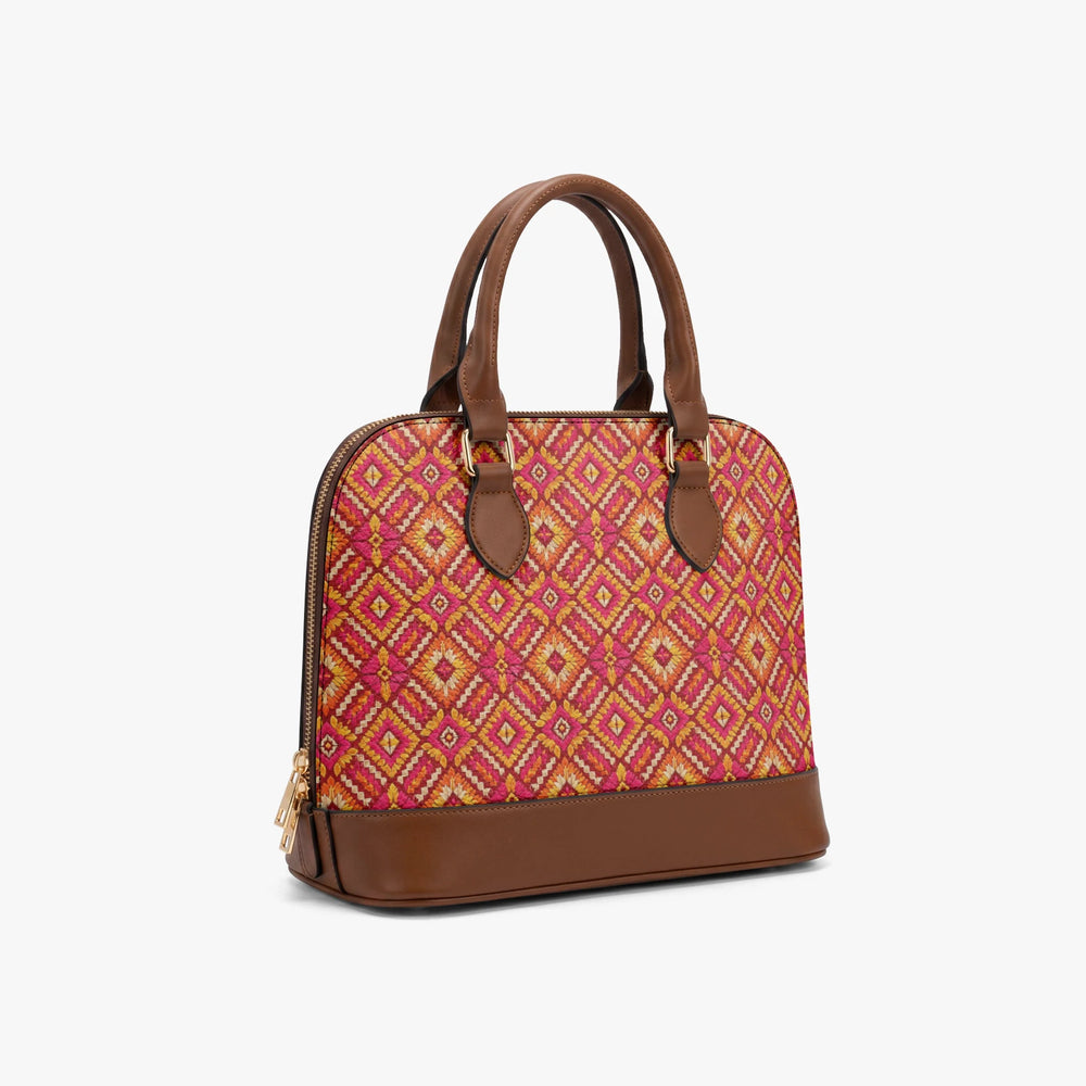 Phulkari — Saffron & Red Dome Handbag — view 4