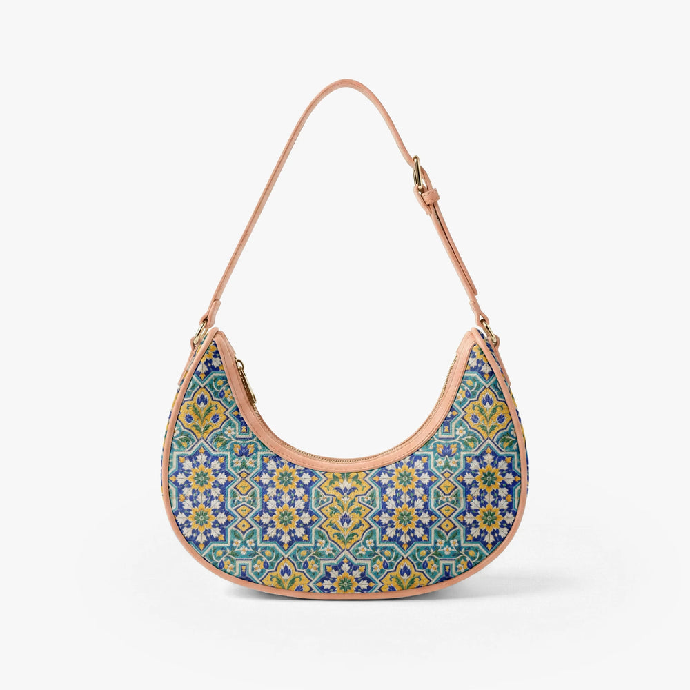 Kashi Tile — Lapis & Turquoise Crescent Shoulder Bag — view 2