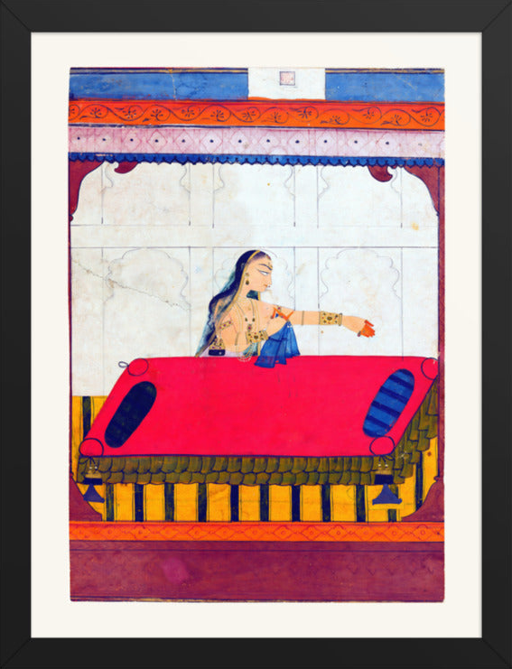 A Lady Pining for Her Lover — Restored Rajput Wall Art — view 8