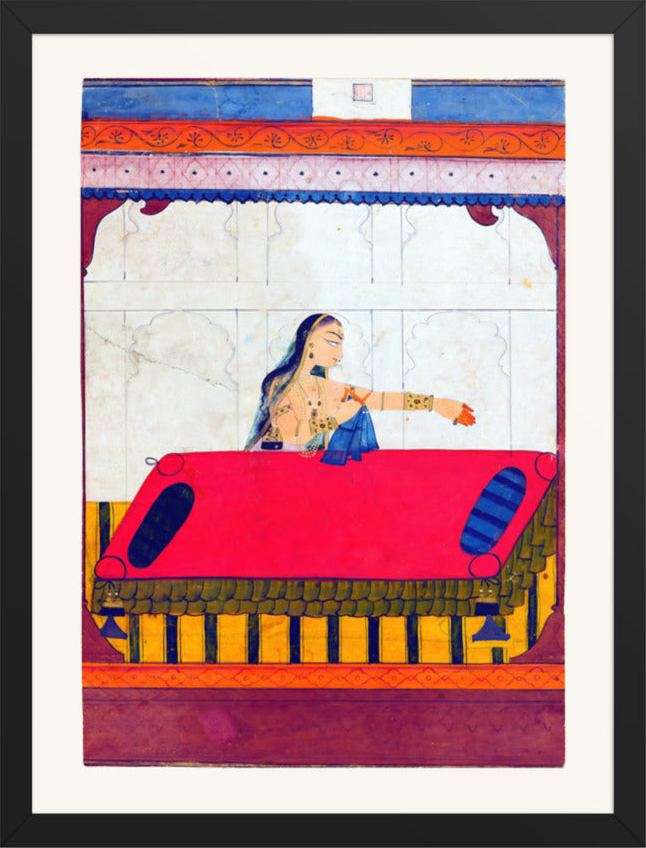 A Lady Pining for Her Lover — Restored Rajput Wall Art — view 9