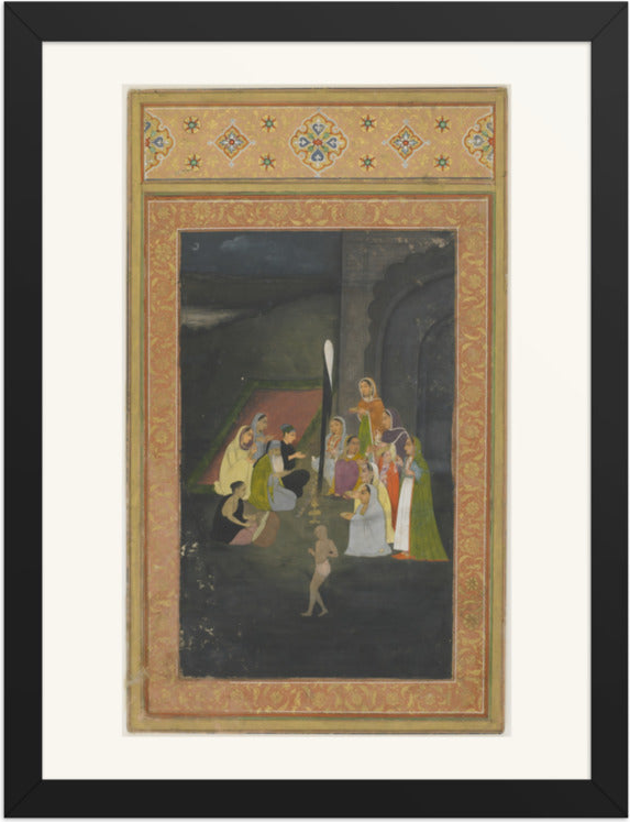 A Nocturnal Visit to a Sufi — Restored Mughal Wall Art — view 8